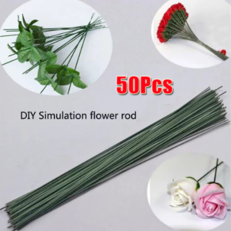 50pcs Green Floral Wire Stems  - Wire Stem Florist recension och pris