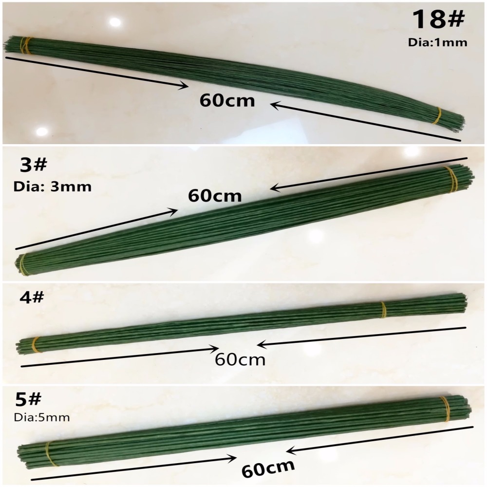 1mm 2/3/4/5mm 40/60cm Dark Gre - Wire Stem Florist recension och pris
